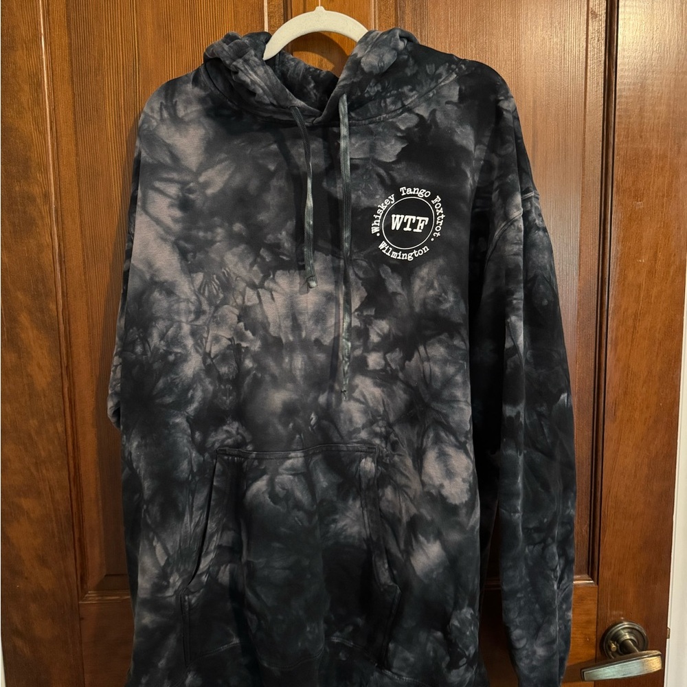 Black and Gray Tie-Dye Hoodie